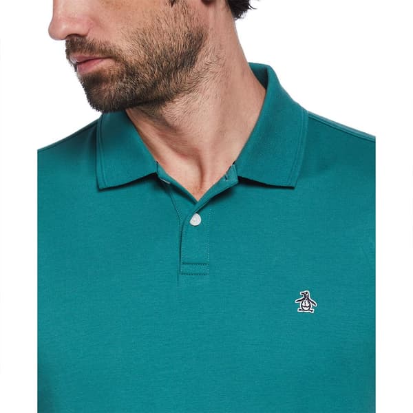 Original Penguin Daddy Organic Interlock Sticker Pete Kortærmet Polo Blå L Mand