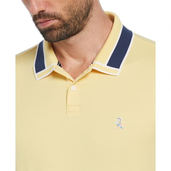 Original Penguin Organic Novelty Collar Kortärmad Polotröja Gul M Man