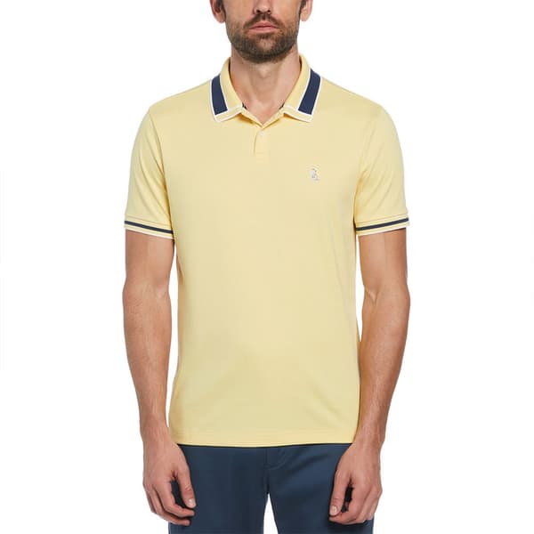 Original Penguin Organic Novelty Collar Kortärmad Polotröja Gul M Man
