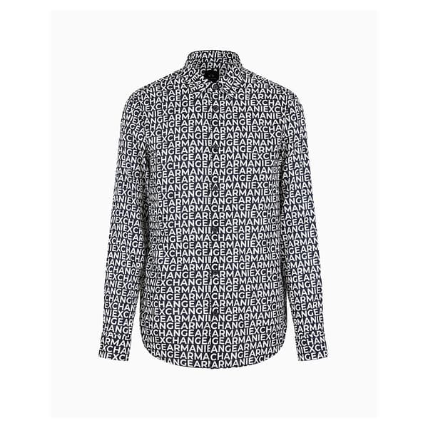 Armani Exchange 6dzc45_znzrz Skjorte Med Lange ærmer Hvid,Sort XL Mand