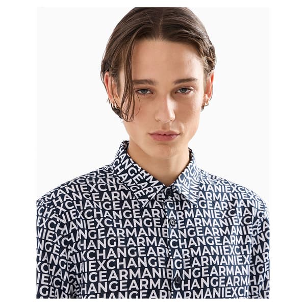 Armani Exchange 6dzc45_znzrz Skjorte Med Lange ærmer Hvid,Sort XL Mand