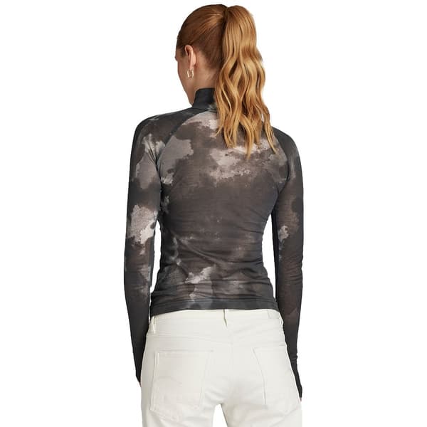 G-star Blurry Camo Langærmet T-shirt Med Høj Hals Sort 2XS Kvinde