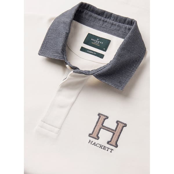 Hackett Heritage Rugby Pitkähihainen Polopaita Valkoinen M Mies