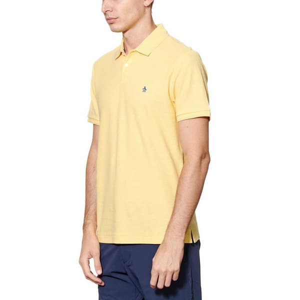 Original Penguin Daddy Organic Pique Sticker Pete Kortärmad Polotröja Gul M Man