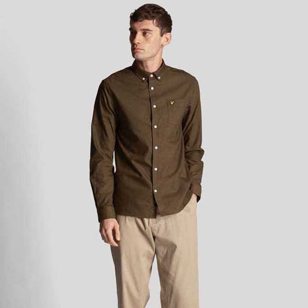 Lyle & Scott Oxford Skjorta Med Långa ärmar Grönt XL Man