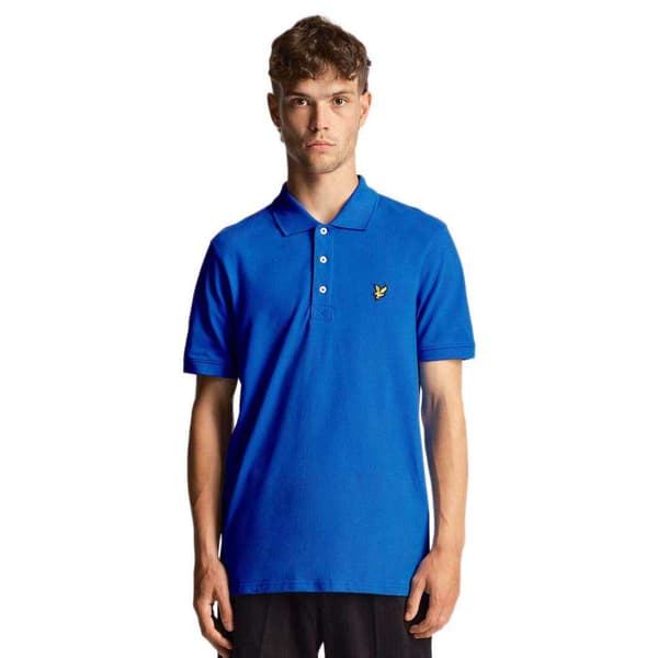 Lyle & Scott Plain Kortärmad Polotröja Blå L Man
