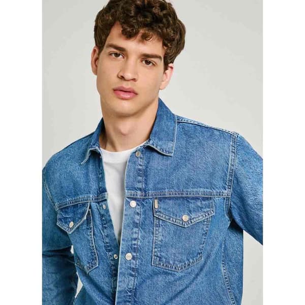 Pepe Jeans Pm308584 Skjorta Med Långa ärmar Blå XL Man