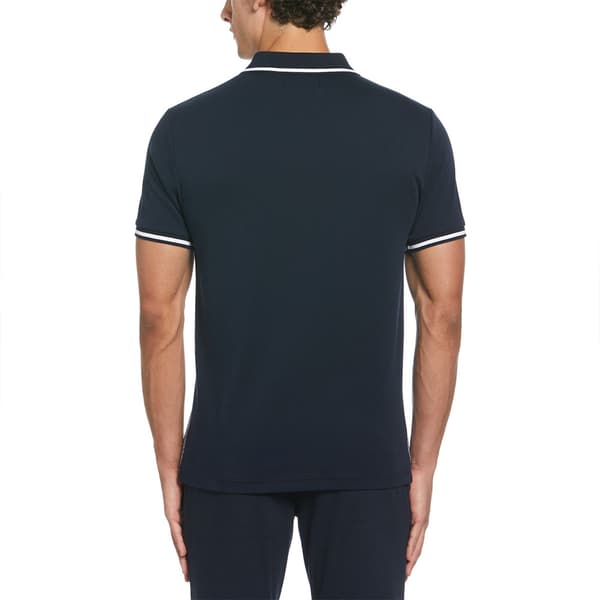 Original Penguin Jacquard Front Interlock Geometric Kortärmad Polotröja Grå XL Man