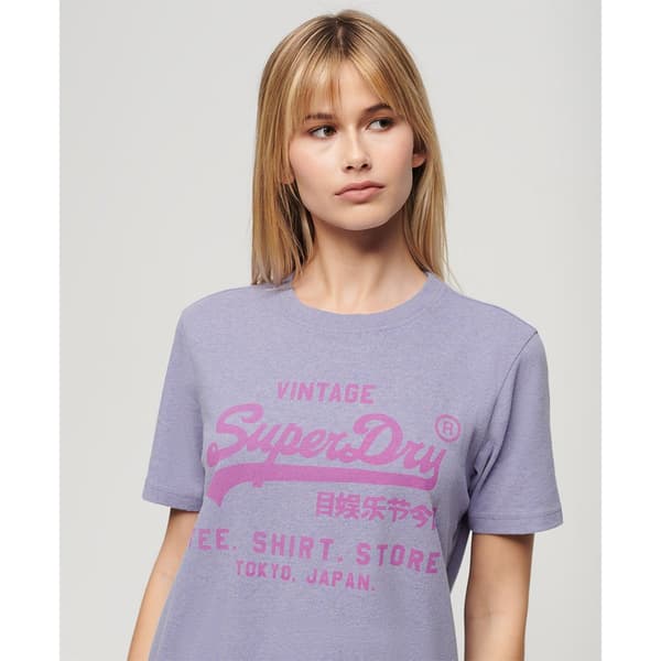 Superdry Classic Vl Heritage Relaxd Lyhythihainen T-paita Violetti S Nainen