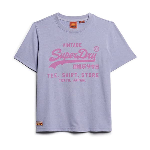 Superdry Classic Vl Heritage Relaxd Lyhythihainen T-paita Violetti S Nainen