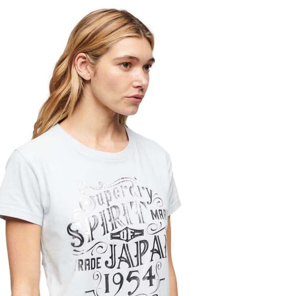 Superdry Foil Workwear Fitted T-shirt Med Korta ärmar Vit XS Kvinna