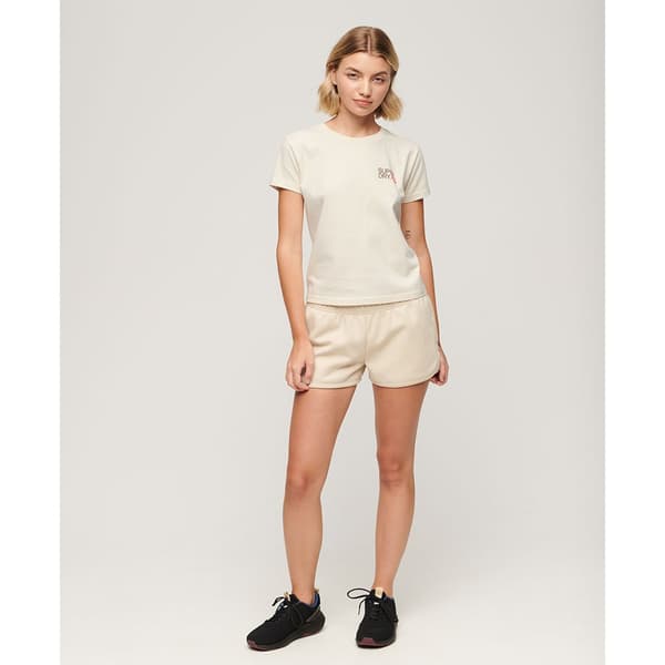 Superdry Sportswear Logo Fitted T-shirt Med Korta ärmar Beige S Kvinna