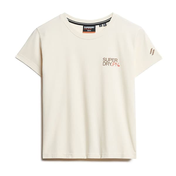 Superdry Sportswear Logo Fitted T-shirt Med Korta ärmar Beige S Kvinna