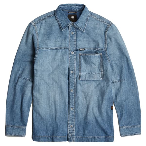 G-star 1 Pocket Skjorta Med Långa ärmar Blå XS Man