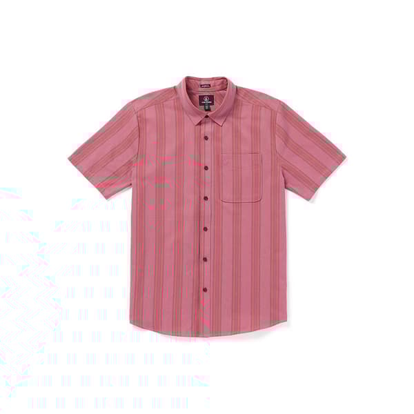 Volcom Newbar Stripe Kortærmet Skjorte Rosa S Mand