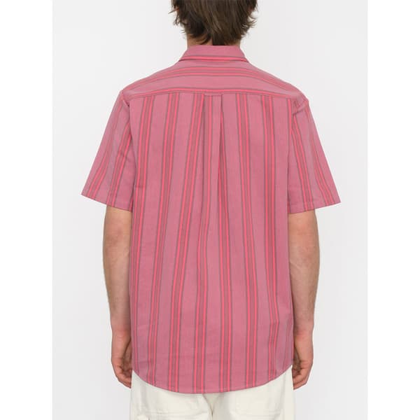 Volcom Newbar Stripe Kortærmet Skjorte Rosa S Mand