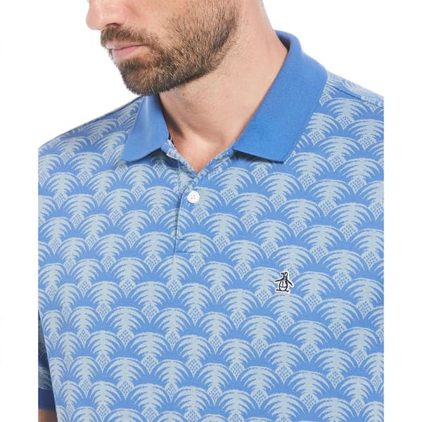 Original Penguin Ao Jacquard Geo Palm Kortärmad Polotröja Blå S Man