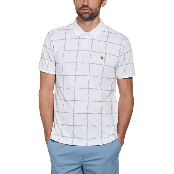 Original Penguin Birdseye Coolmax Grid Logo Lyhythihainen Pikeepaita Valkoinen M Mies