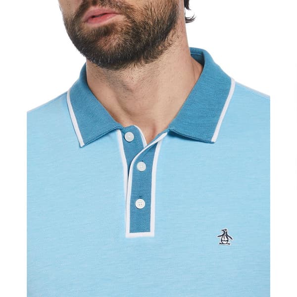 Original Penguin Birdseye Pique Coolmax Earl Kortärmad Polotröja Blå L Man