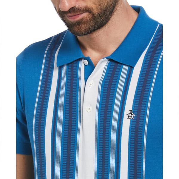 Original Penguin Cash Like Vertical Stripe Kortärmad Polotröja Blå L Man