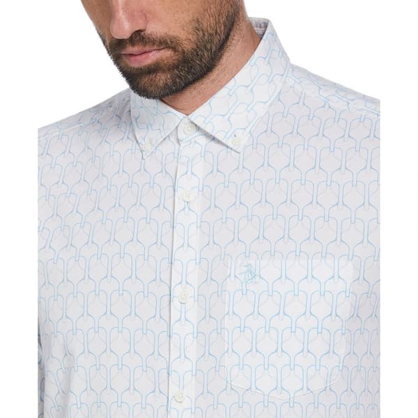 Original Penguin Chambray Aop Paddles Kortærmet Skjorte Hvid M Mand