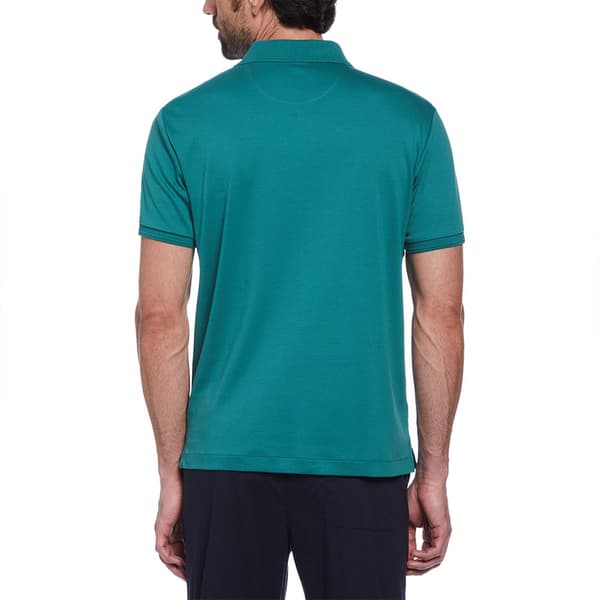 Original Penguin Daddy Organic Interlock Sticker Pete Kortärmad Polotröja Blå S Man