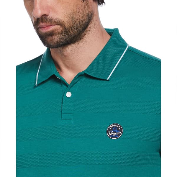 Original Penguin Honeycomb Ao Jacquard Kortärmad Polotröja Grönt S Man
