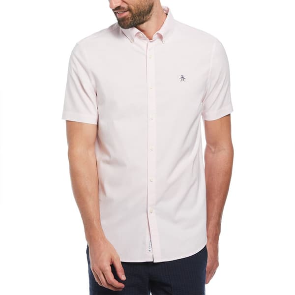 Original Penguin Oxford Stretch No Pkt Kortärmad Skjorta Vit S Man