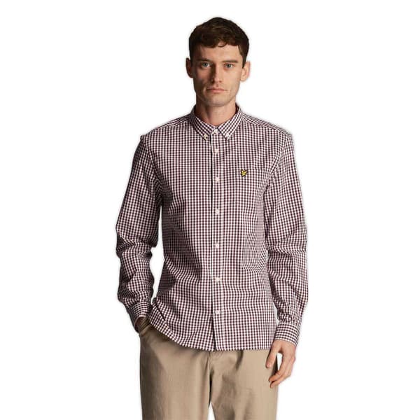 Lyle & Scott Gingham Skjorta Med Långa ärmar Lila L Man