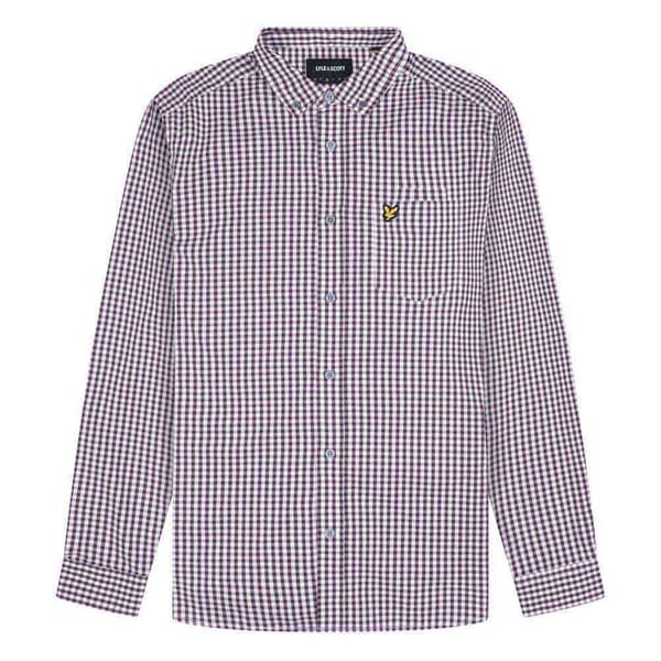 Lyle & Scott Gingham Skjorta Med Långa ärmar Lila L Man