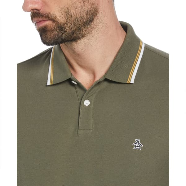 Original Penguin Tipped Organic Pique Sticker Pete Kortärmad Polotröja Grönt L Man