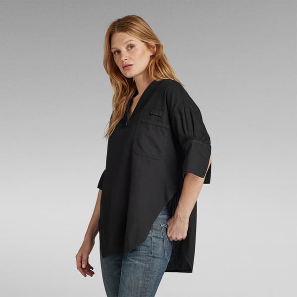 G-star Woven Tunic Kortærmet Skjorte Sort XS Kvinde
