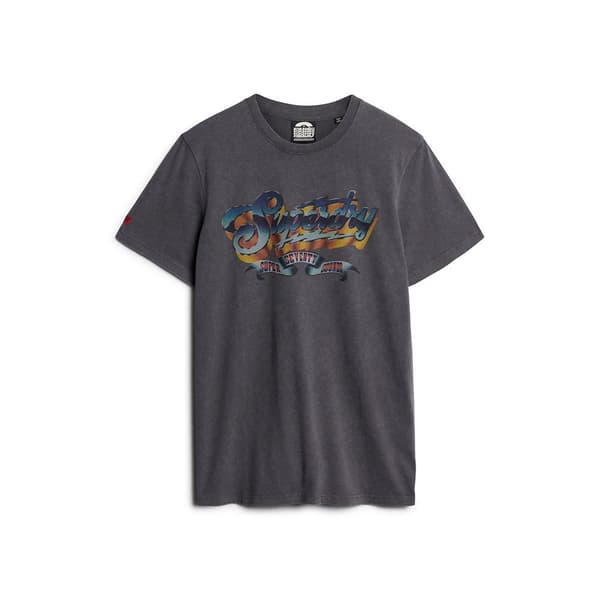 Superdry Rock Graphic Band Lyhythihainen T-paita Harmaa XL Mies