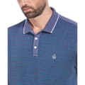 Miniatyrbillede 3 af 3: Original Penguin Basketweave Jacquard Front Kortærmet Polo Blå M Mand