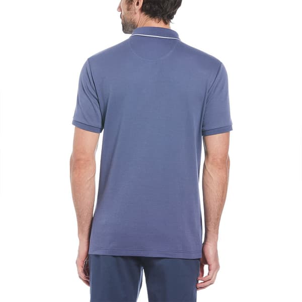Original Penguin Basketweave Jacquard Front Kortærmet Polo Blå M Mand