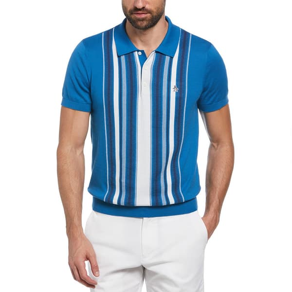 Original Penguin Cash Like Vertical Stripe Kortærmet Polo Blå S Mand