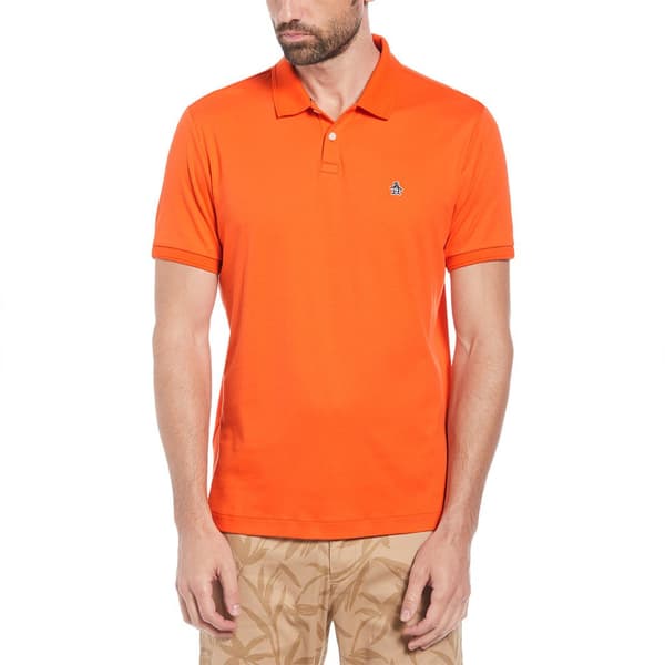 Original Penguin Daddy Organic Interlock Sticker Pete Kortärmad Polotröja Orange L Man