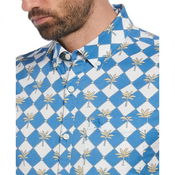 Original Penguin Ev Twill Palm Tiles Kortärmad Skjorta Flerfärgad M Man