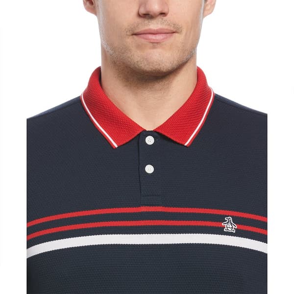 Original Penguin Honeycomb Jacquard Eng Stripe Kortärmad Polotröja Flerfärgad S Man