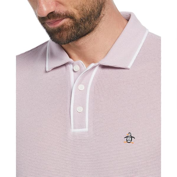 Original Penguin Organic Cotton Bentley Mesh Kortärmad Polotröja Lila XL Man