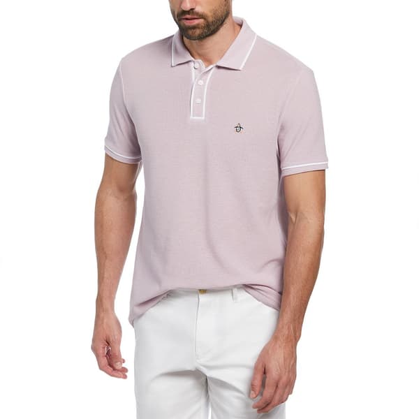 Original Penguin Organic Cotton Bentley Mesh Kortärmad Polotröja Lila S Man