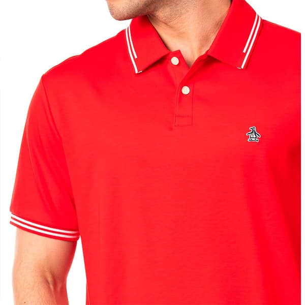 Original Penguin Organic Interlock Tipped Kortærmet Polo Rød M Mand