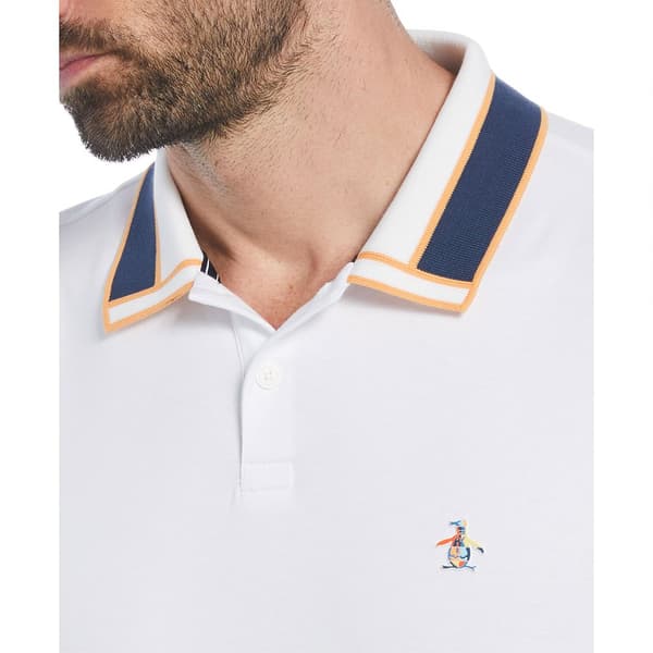 Original Penguin Organic Novelty Collar Kortärmad Polotröja Vit XL Man