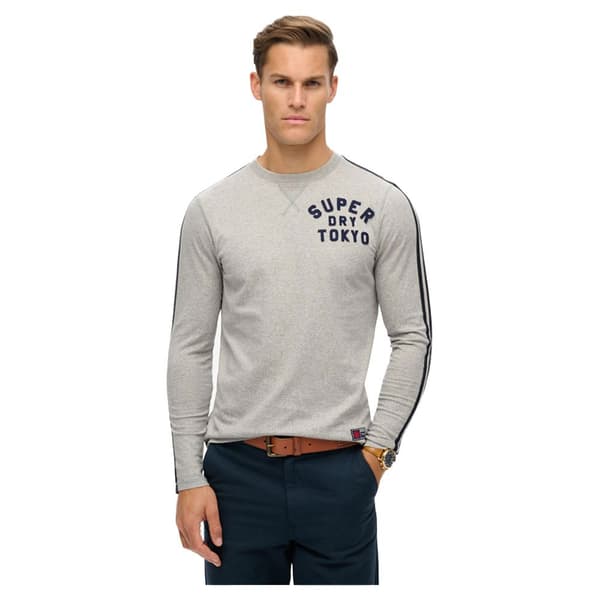 Superdry Vintage Athletic T-shirt Med Lång ärm Grå XL Man