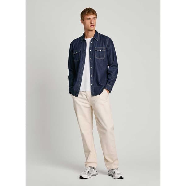 Pepe Jeans Pm308586 Pitkähihainen Kauluspaita Sininen S Mies