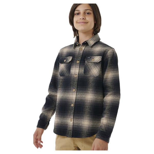 Rip Curl Count Flannel Skjorta Med Långa ärmar Svart 14 Years Pojke