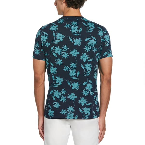 Original Penguin Aop Floral T-shirt Med Korta ärmar Blå M Man