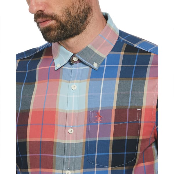 Original Penguin Blend Stretch Plaid Pitkähihainen Kauluspaita Monivärinen M Mies