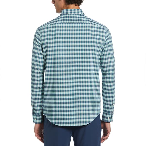Original Penguin Eco Chambray Stretch Plaid Skjorta Med Långa ärmar Grönt,Blå XL Man