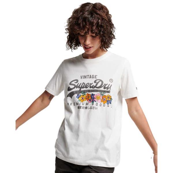 Superdry Vintage Vl Prem G Floral T-shirt Beige L Kvinna